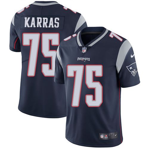 Men New England Patriots #75 Ted Karras Nike Navy Limited NFL Jersey